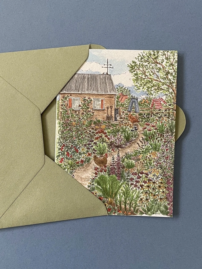 Watercolour Illustration Garden Lover's Card  