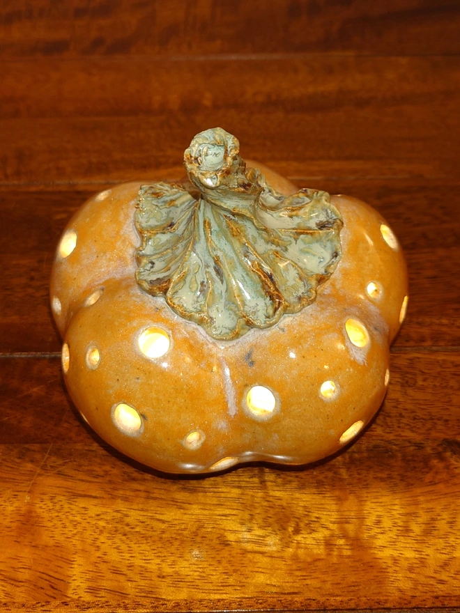 Pumpkin candle holder