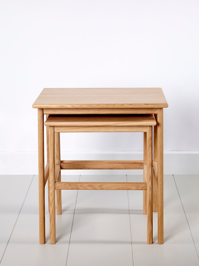 handmade wooden nesting tables