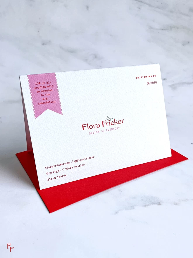 graphic designer flora Fricker designed charity greeting cards for the M.E. association