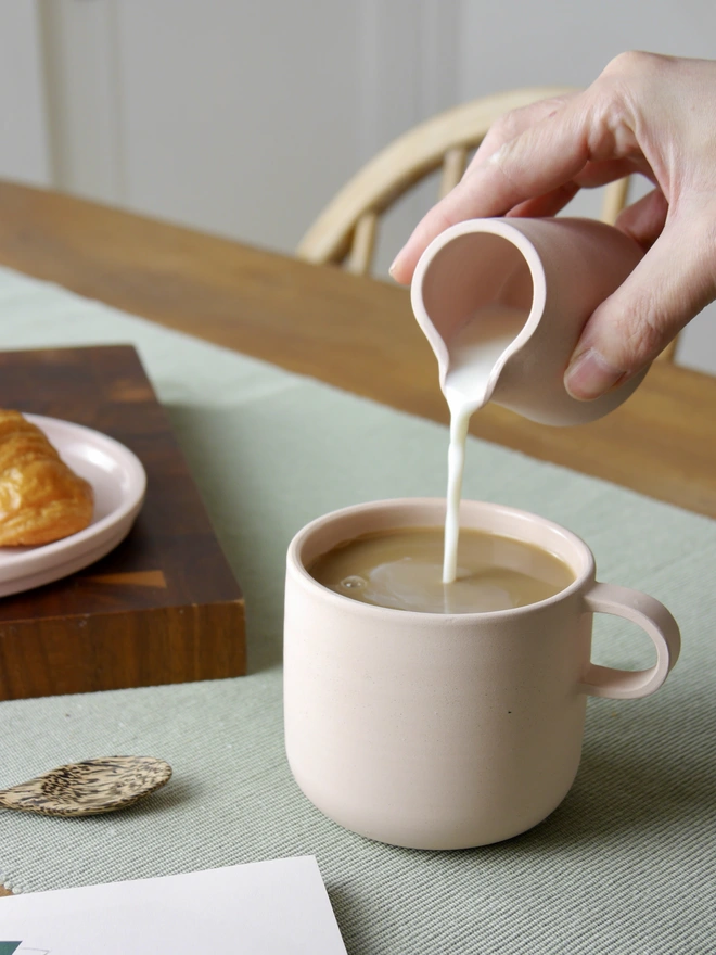 Ceramic Milk Jug being used