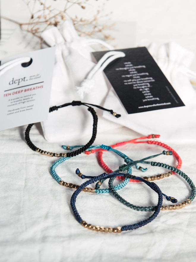 Ten Deep Breaths Bracelet in various colours