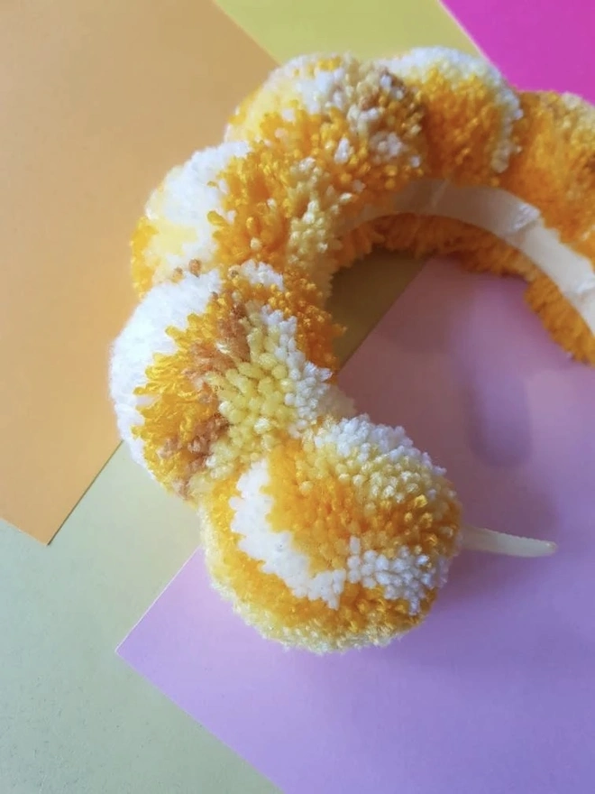 Sunflower Pom Pom Headband