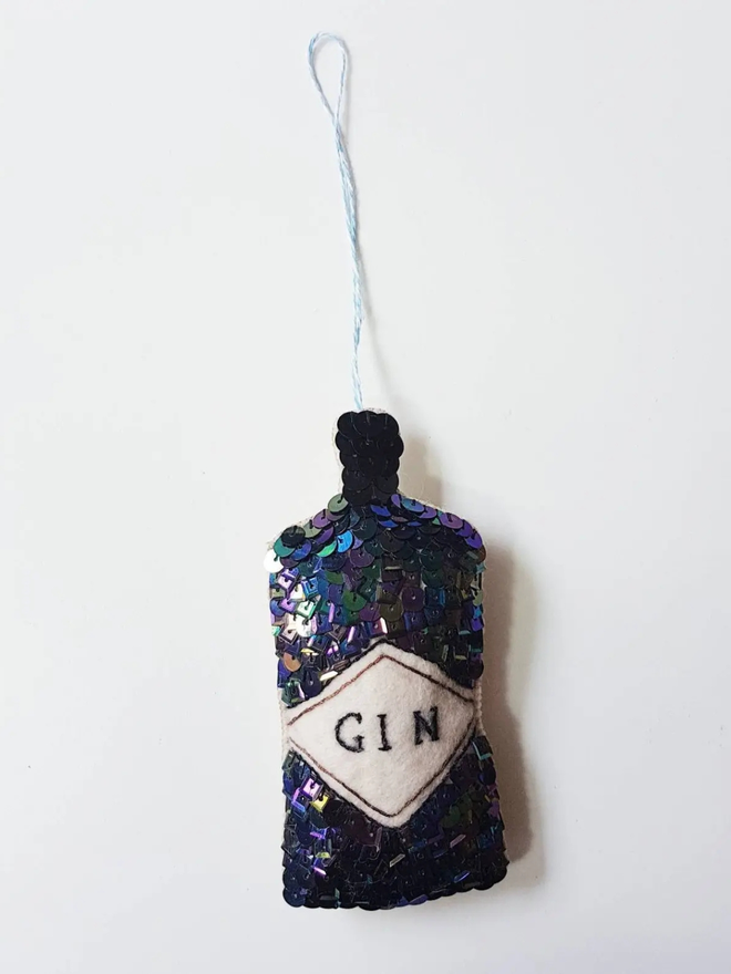 Gin sequin hanging ornament