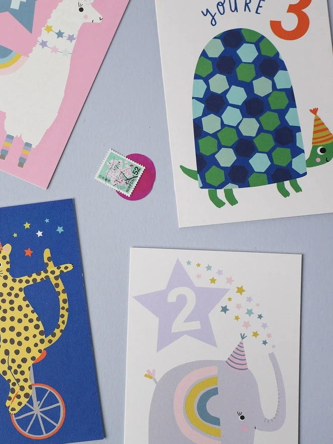 Elephant Purple Kid's Second Birthday Card