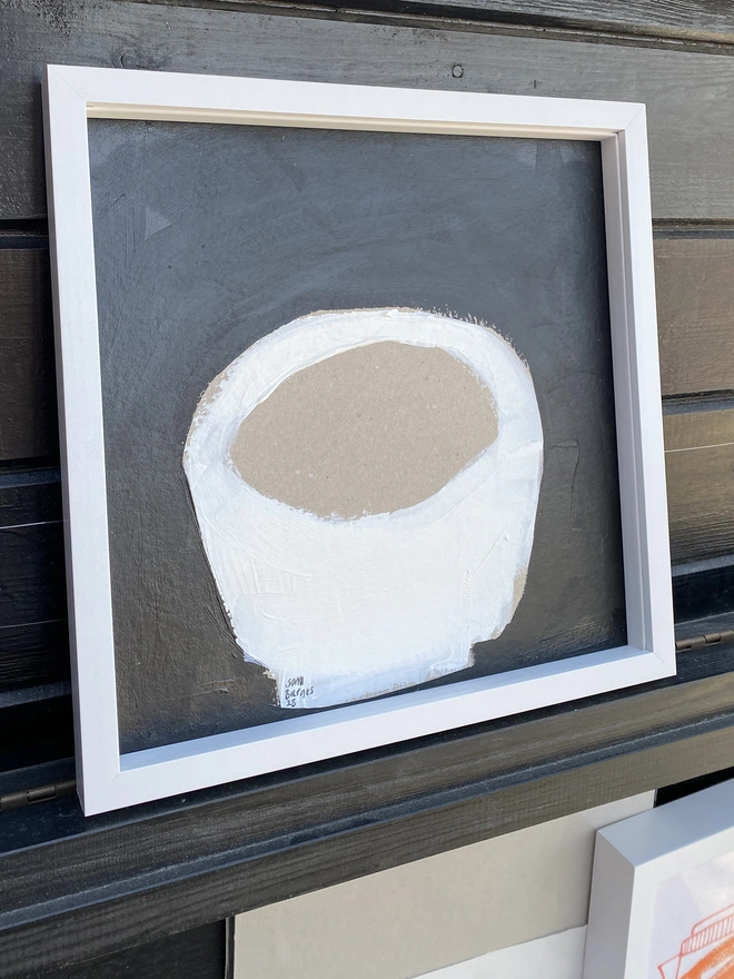 White bowl painting by Samantha Barnes Artist