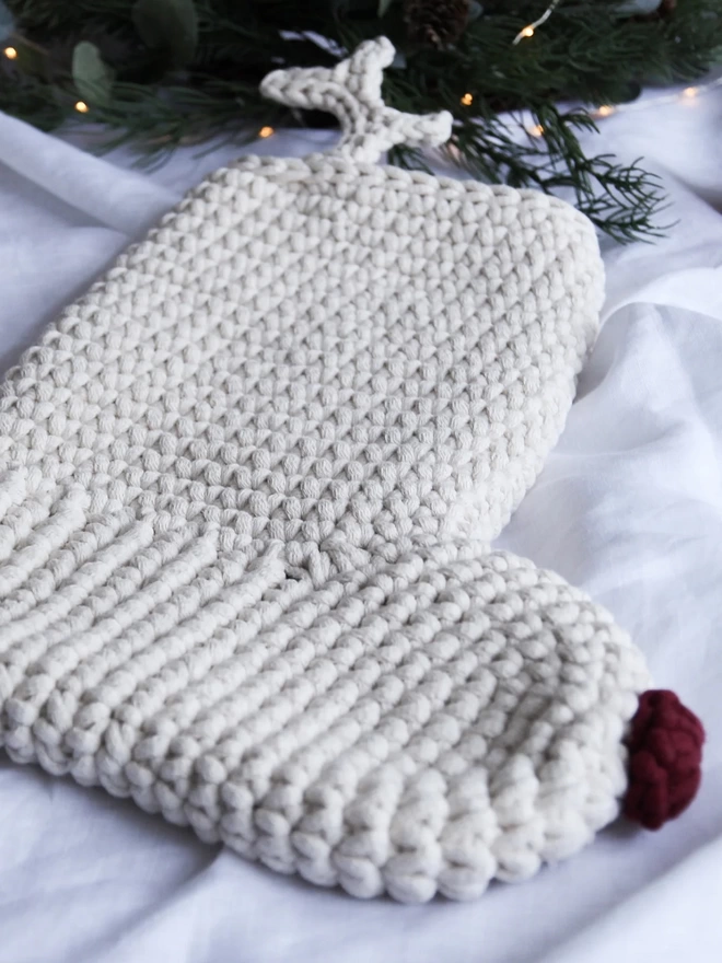 Crochet Christmas reindeer stocking