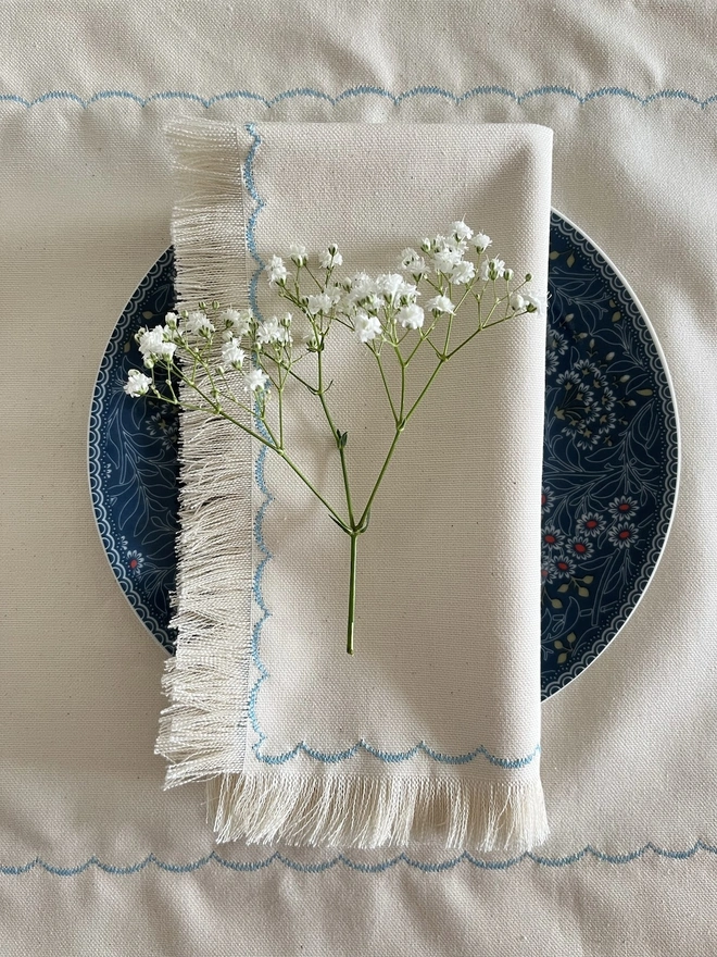 Fringed Cloth Napkins (Set Of 4)