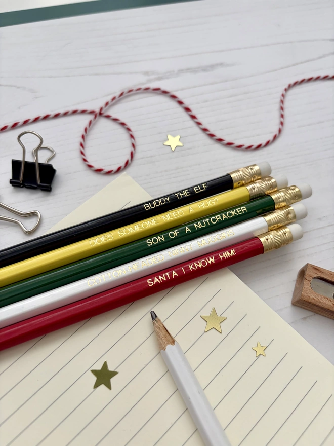 Elf Movie Themed Pencils (Set of 5)
