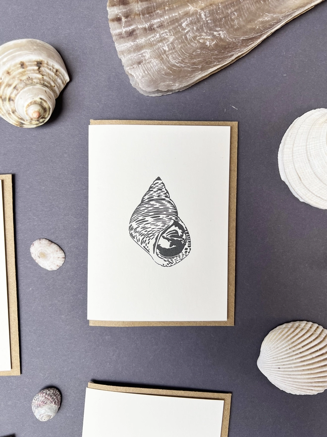 The detailed letterpress printed Periwinkle small card