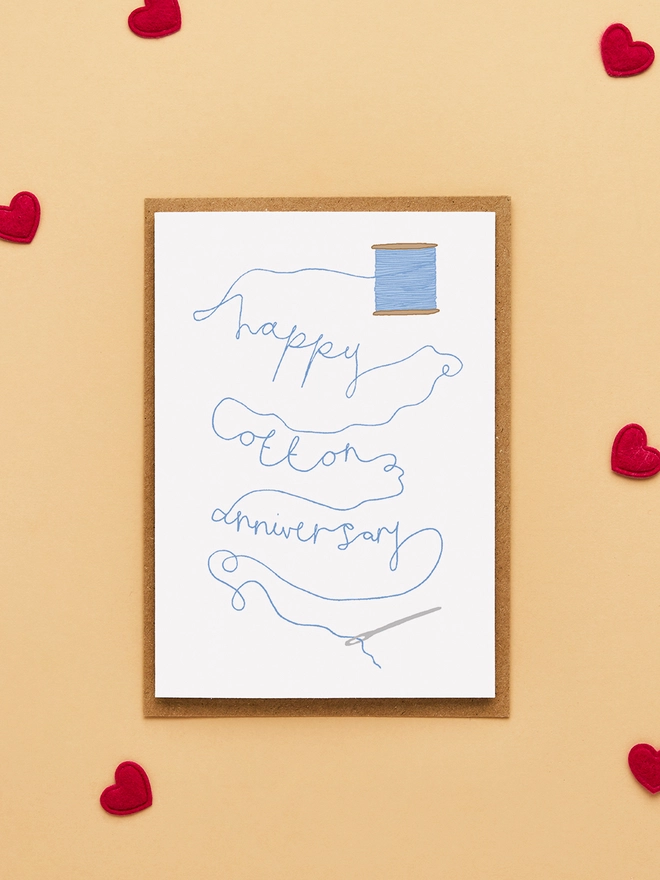 Cotton Wedding Anniversary Card 