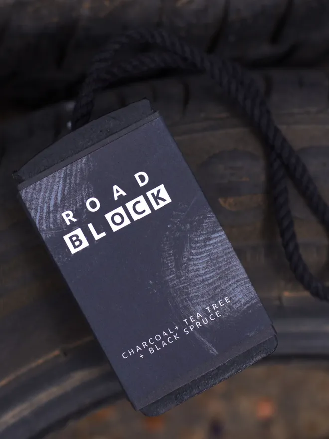 Charcoal, Tea Tree & Black Spruce Road Block Soap Bar