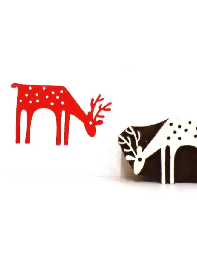 Simple Reindeer- Indian Printing Block