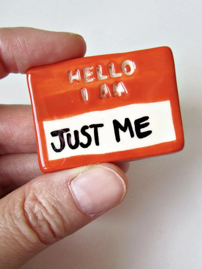 Personalised 'Hello I Am' Ceramic Badge 