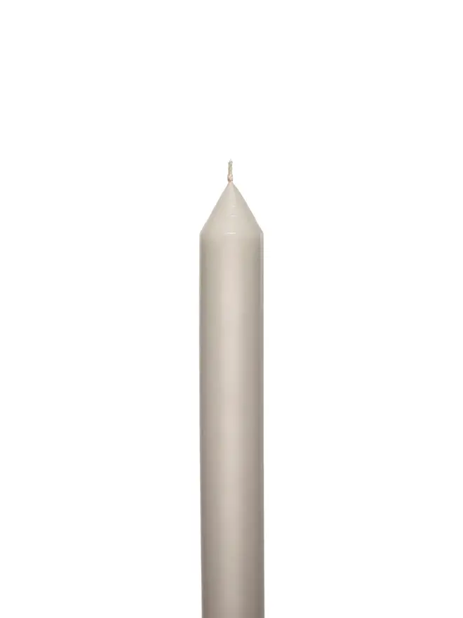 soft grey taper candle pair