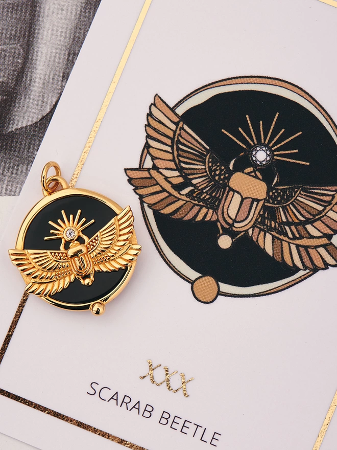 scarab beetle medallion with meaning card