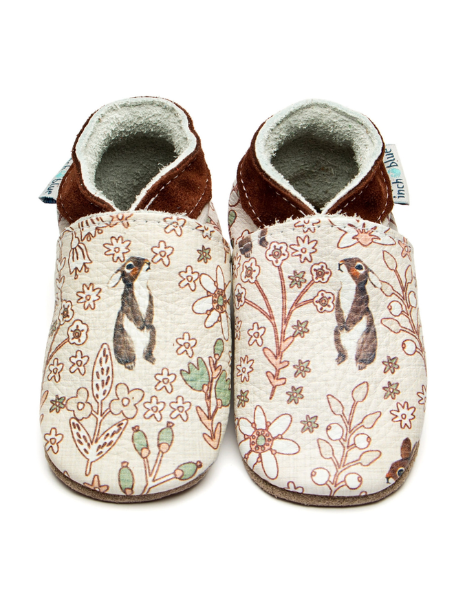 brown natural tone bunny rabbit baby shoes