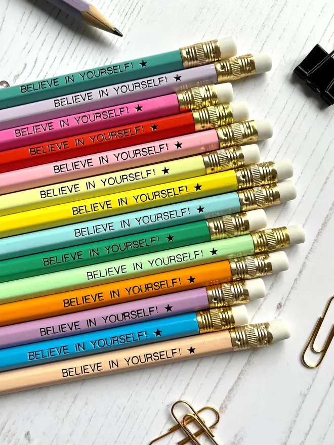 'Believe In Yourself' Pencils (Set Of 5 Or 10)