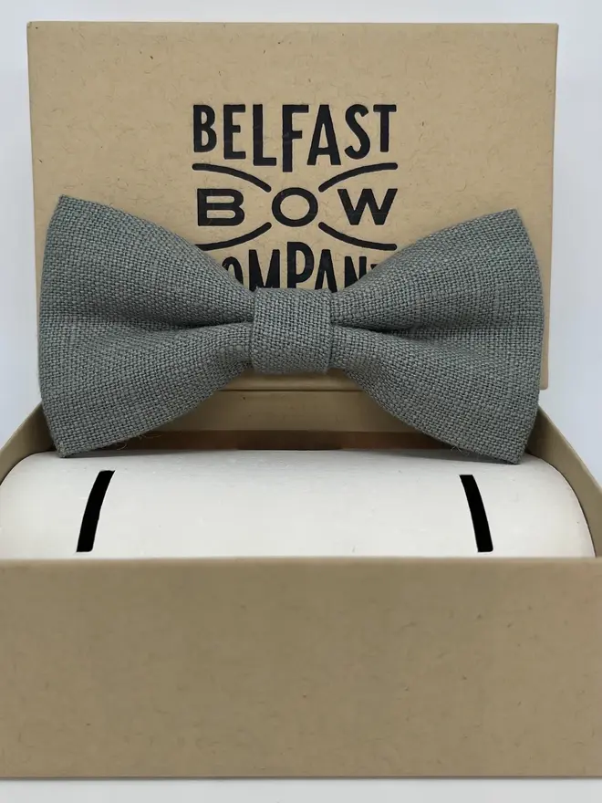 dark sage irish linen bow tie