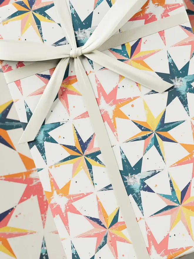 Star Block Print Wrapping Paper 