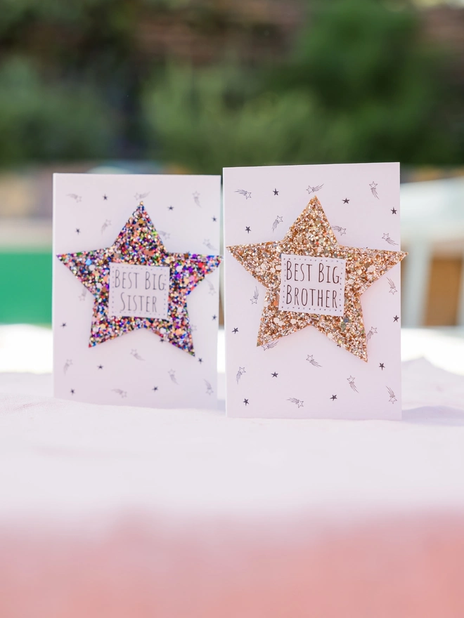 Best bring brother and big sister glitter star patch