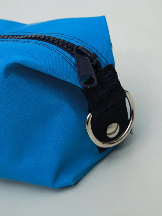 personalised canvas wash bag blue