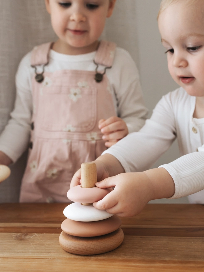 Ring stacking toy in play