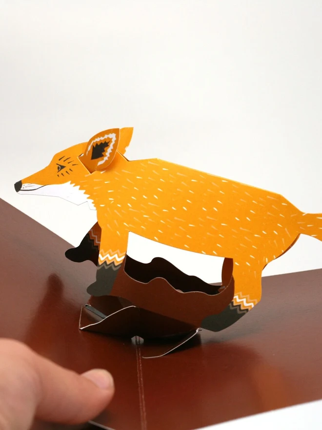 3d fox pop up card