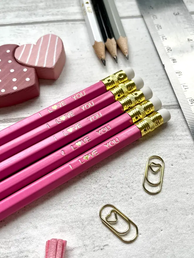 I Love You Valentines HB Pencil Gift (Set Of 5)