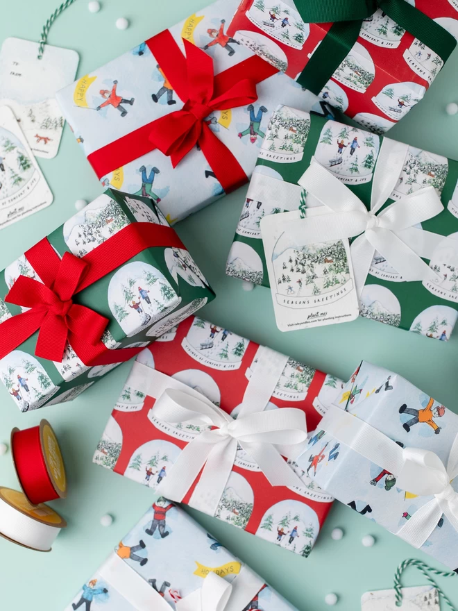 Snow Angels Christmas Wrap & Plantable Tag Set