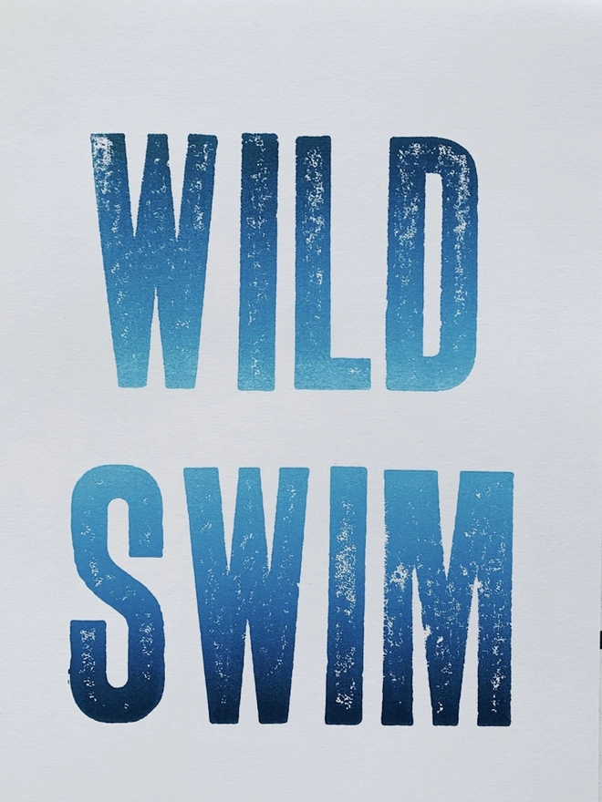 'Wild Swim' Original Letterpress Print Limited Edition