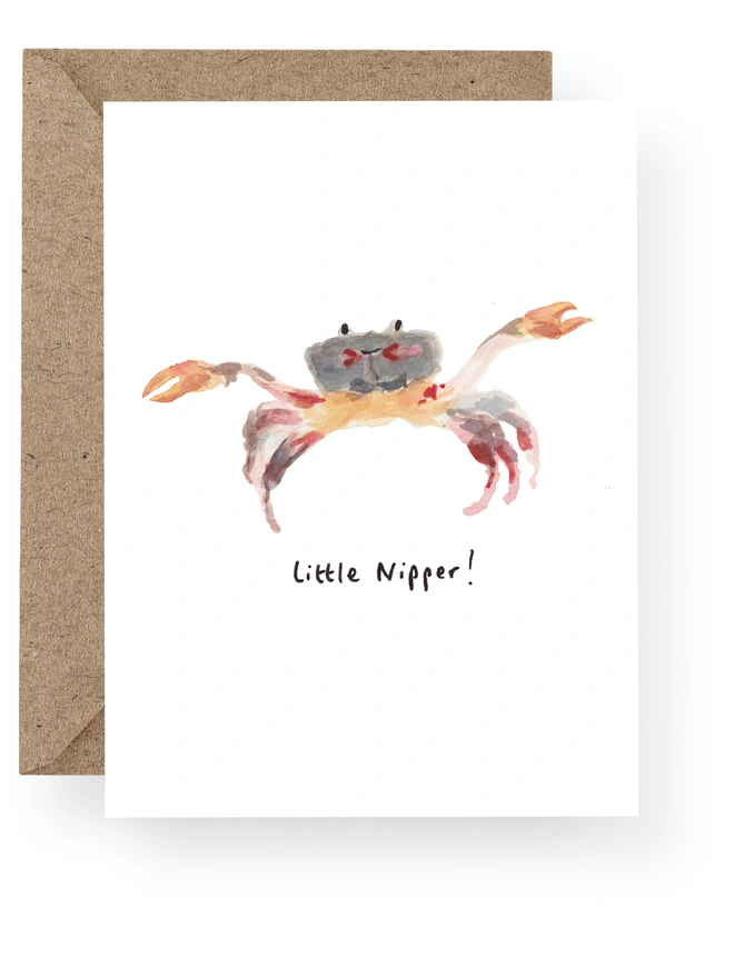 Little Nipper Crab New Baby Card 