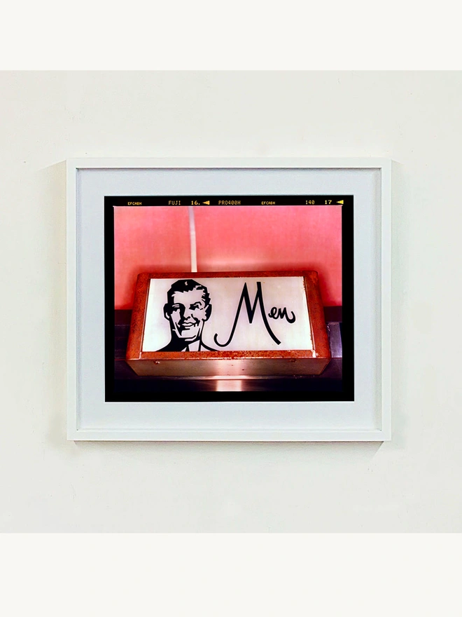 Men Pink Typography Photography Print Richard Heeps Framed in White
