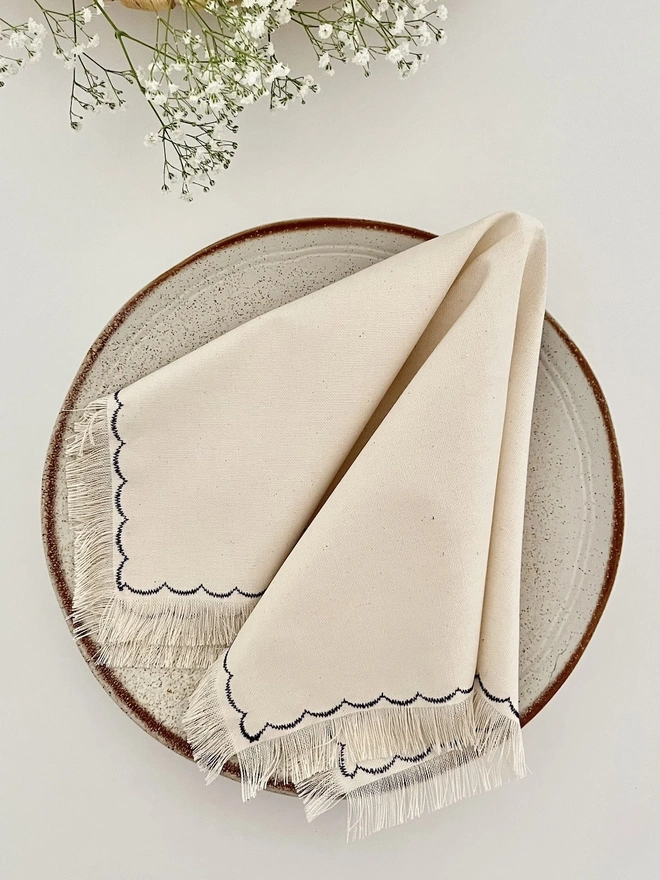 Fringed Cloth Napkins (Set Of 4)