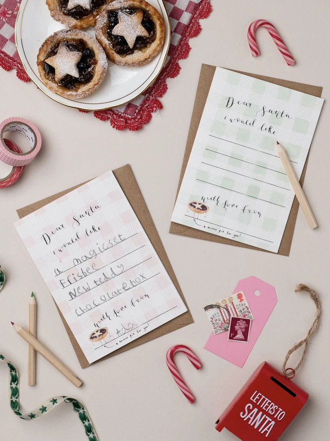 Gingham check Letters to Santa