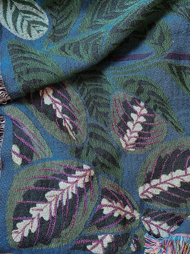 Close up detail of the plants blanket.