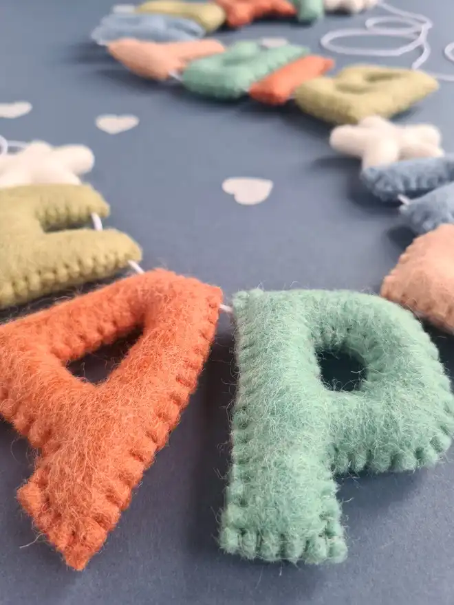 Felt Wool Happy Birthday Garland