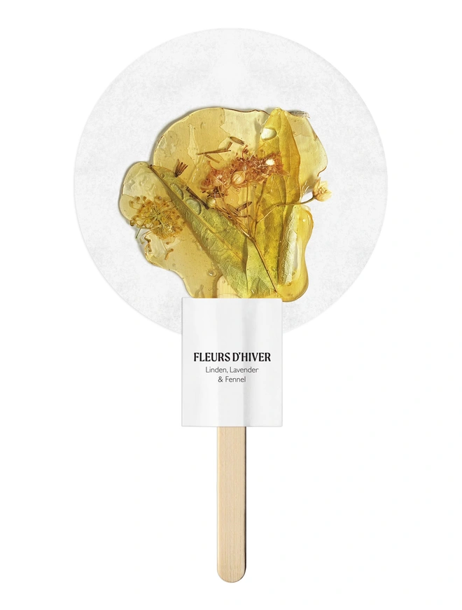 Fleurs-d-hiver-Linden-Lavender-Fennel tea on a stick