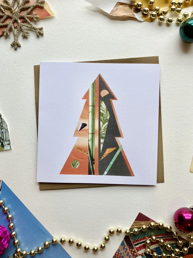 Geometric tree Christmas card