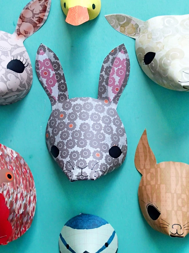 Spring animal decoration kit, close up of the bunny