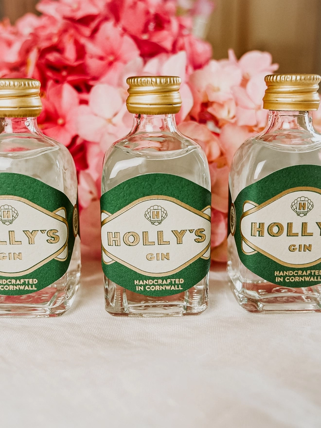 Holly's Gin Miniatures lined up