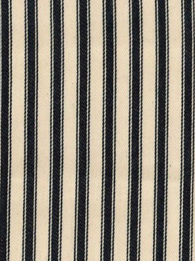 black ticking fabric sample