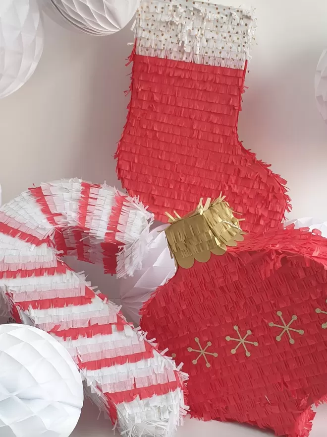 Candy cane, Bauble and Stocking pinata