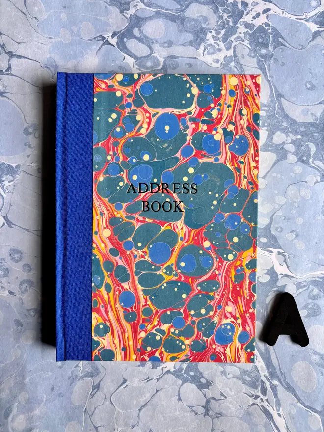 Hand Marbled Address Book Pattern A