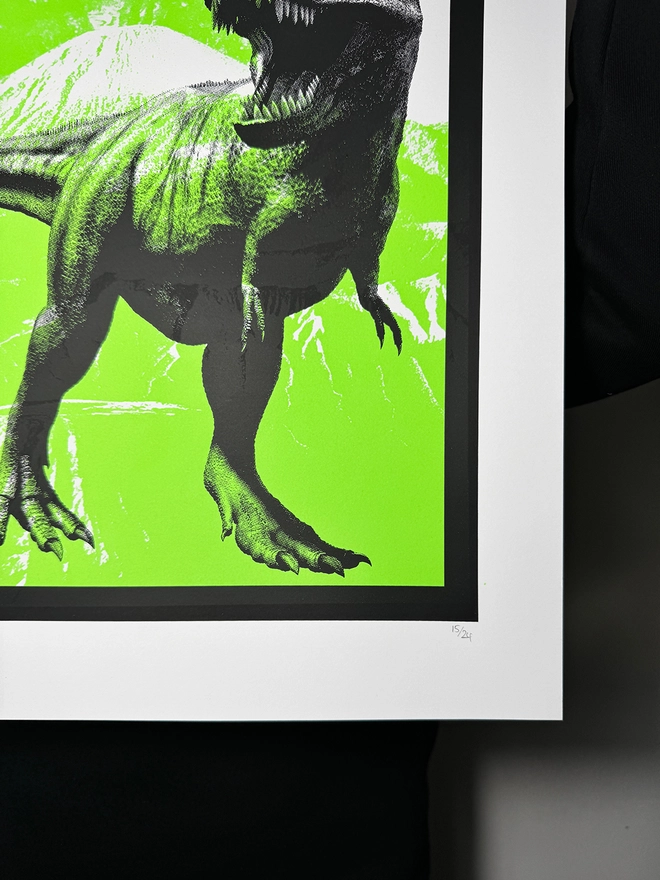 T Rex_Large Screen Printed Poster_Holly and Co_hand numbered limited edition
