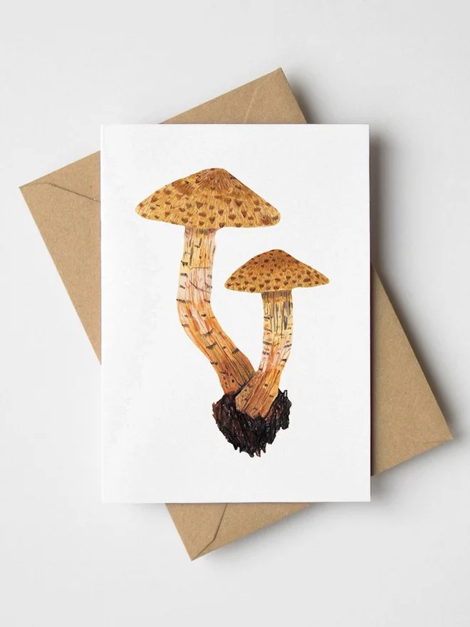 Mini Scalycap Mushroom Greeting Card