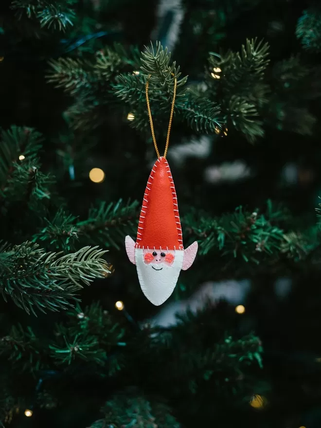 Hetty and Dave Elf Hand stitched Christmas tree decoration