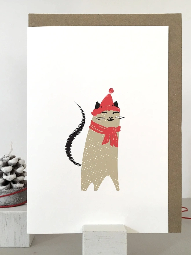 Cat Christmas Cards (Pack Of 1, 5, 10 Or 20)