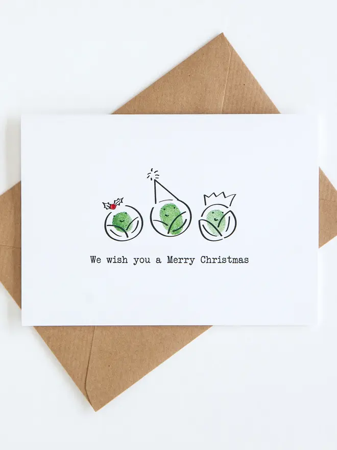 brussel sprout christmas card making kit