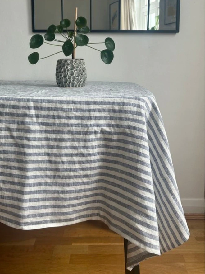 Striped Linen Tablecloth